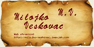 Milojko Veškovac vizit kartica